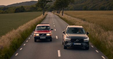 2026 Volvo XC60 with a 1980s Volvo 240 wagon