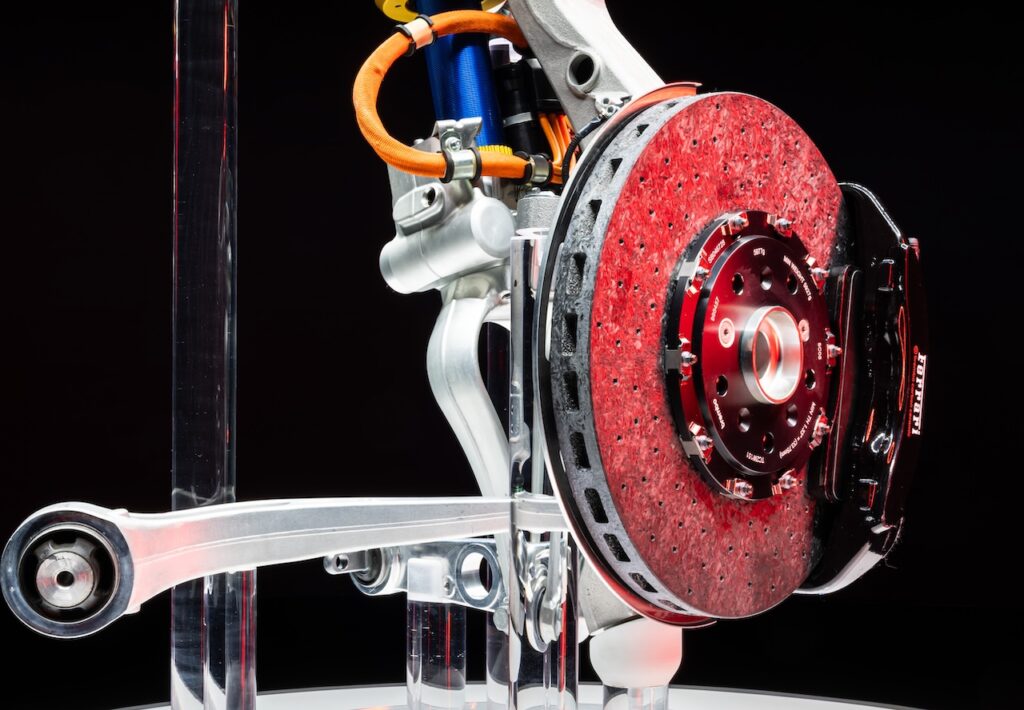 2026 Ferrari Elettrica front suspension.