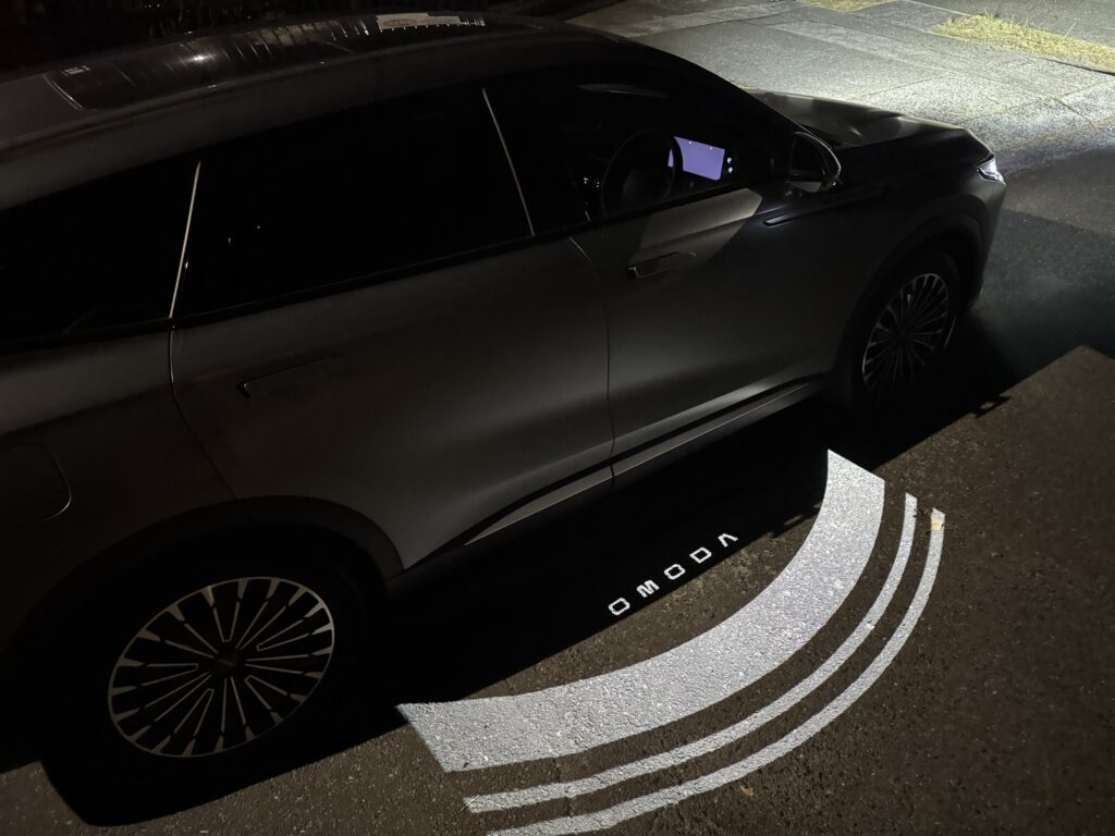 Puddle lighting on the Omoda 9.