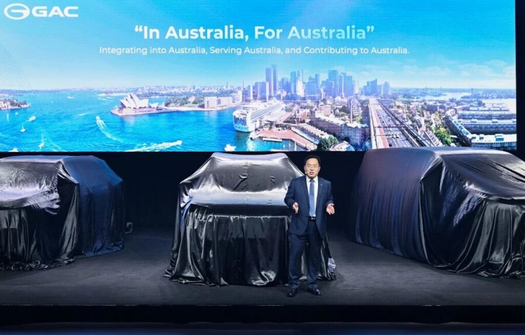 GAC International President Wei Heigang speaks at the Australian GAC launch.