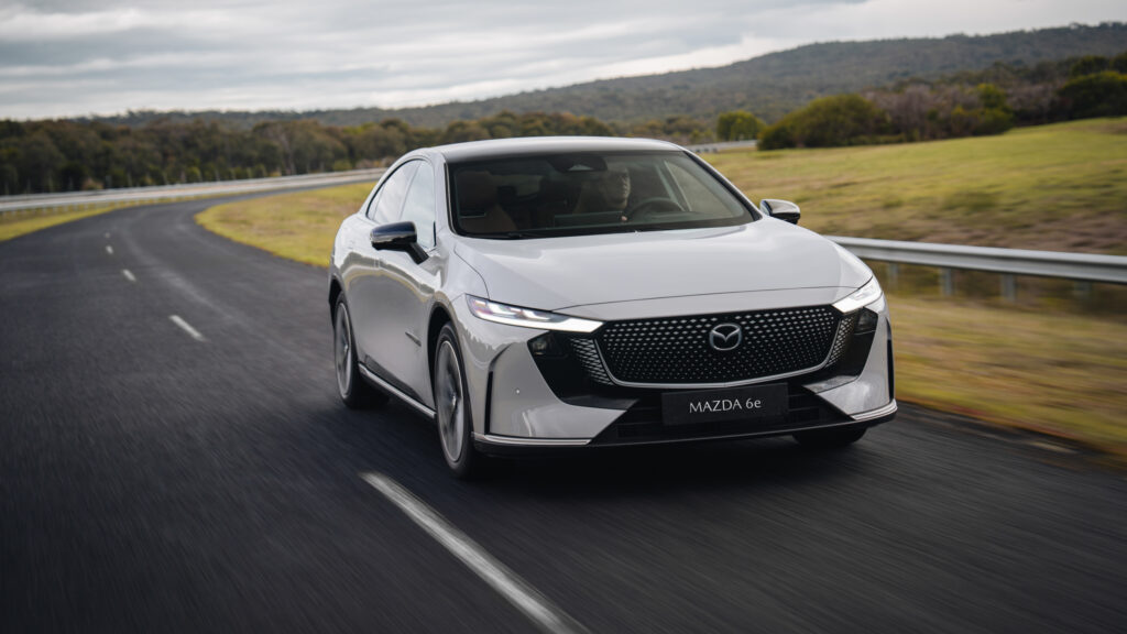 Left-hand drive Mazda 6e at the Lang Lang Proving Ground.