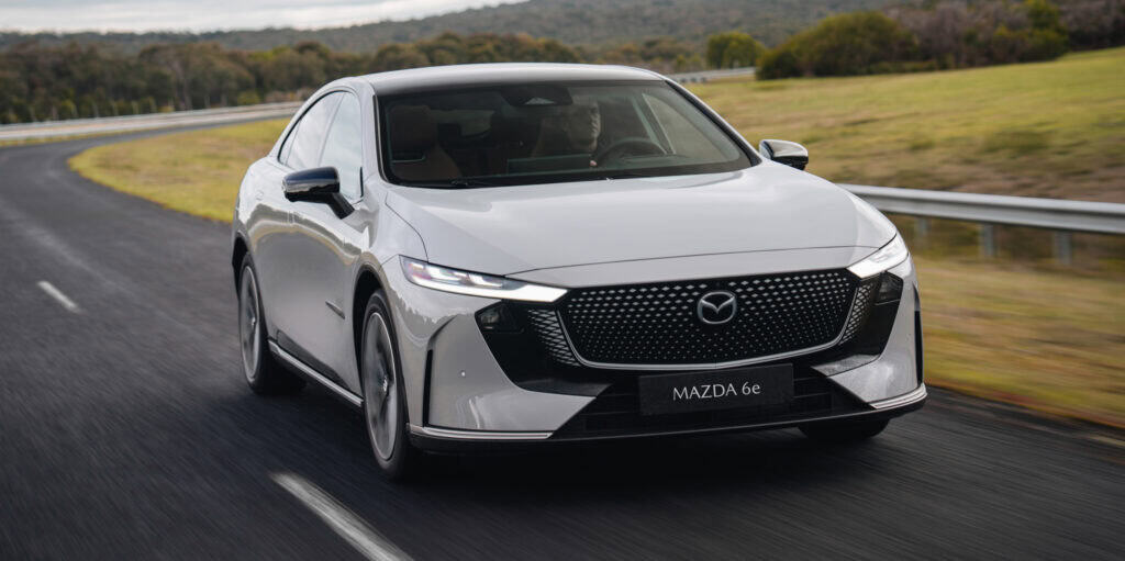 Left-hand drive Mazda 6e at the Lang Lang Proving Ground.