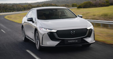 Left-hand drive Mazda 6e at the Lang Lang Proving Ground.