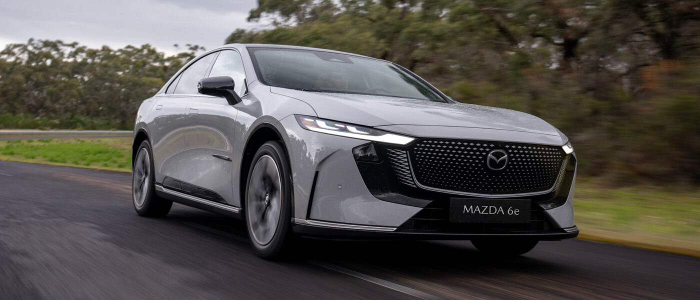 Left-hand drive Mazda 6e at the Lang Lang Proving Ground.