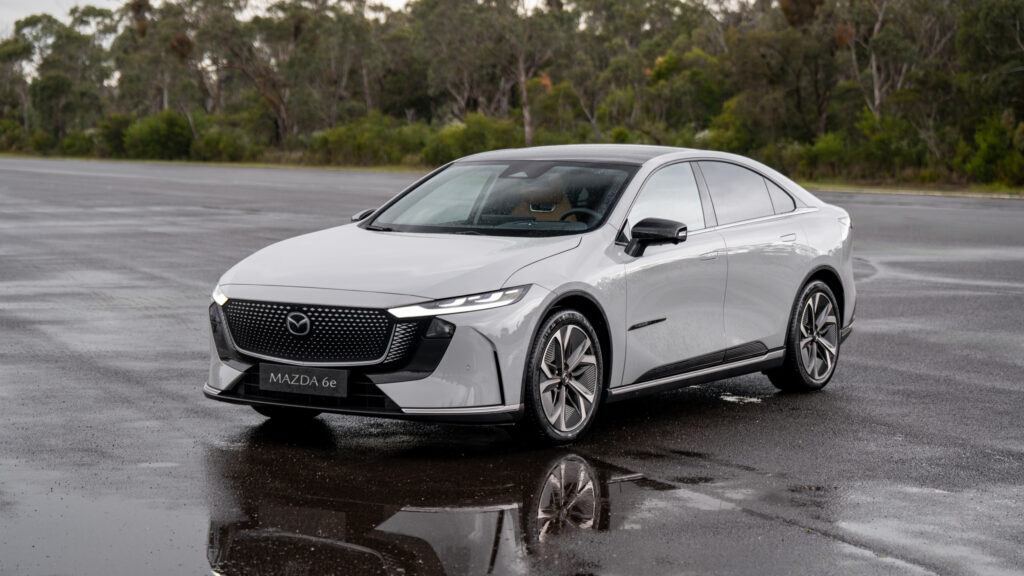 Left-hand drive Mazda 6e at the Lang Lang Proving Ground.