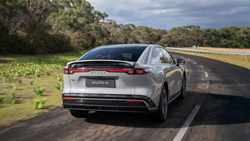 Left-hand drive Mazda 6e at the Lang Lang Proving Ground.