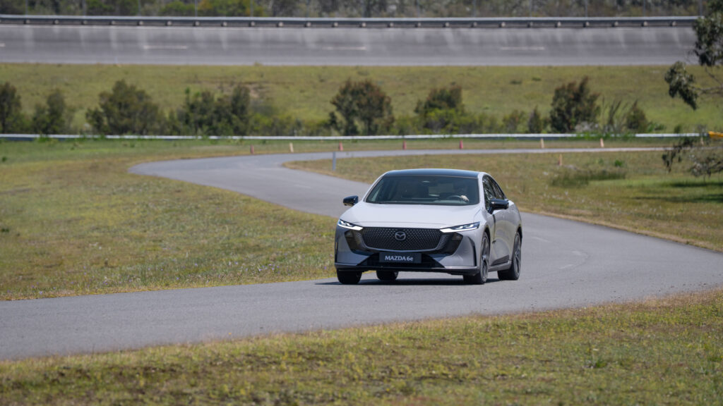 Left-hand drive Mazda 6e at the Lang Lang Proving Ground.