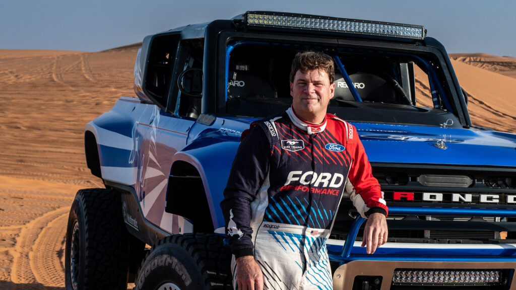 Ford CEO Jim Farley at the 2026 Dakar Rally.