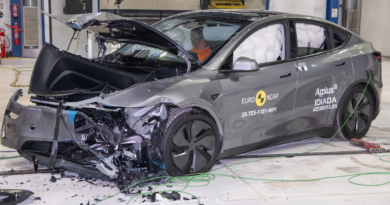 2025 Tesla Model Y after Euro NCAP crash testing
