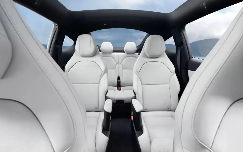 The Tesla Model YL has a longer body with three rows of seats arranged in a 2-2-2 configuration.