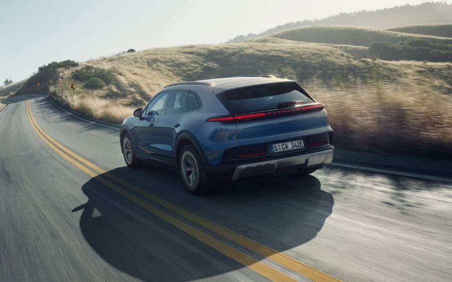 Porsche Cayenne S rear-view driving 