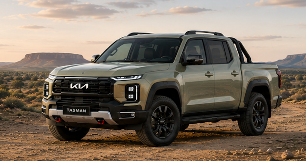 What the facelifted Kia Tasman could look like.