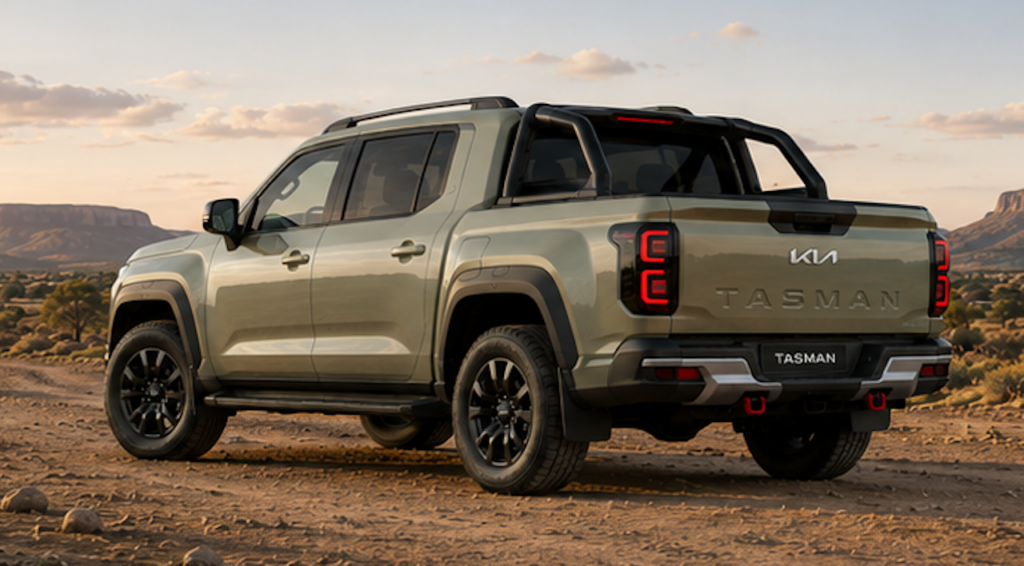 What the facelifted Kia Tasman could look like.