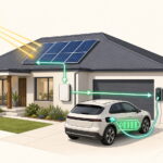 Diagram showing home EV charging using solar.