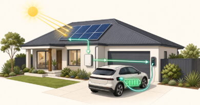 Diagram showing home EV charging using solar.